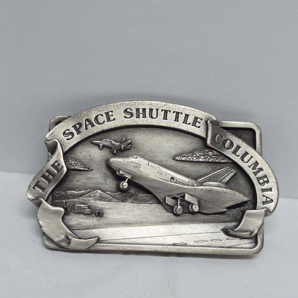 The Space Shuttle Columbia Commemorative Belt Buckle Vintage 1982 By Bergamot
